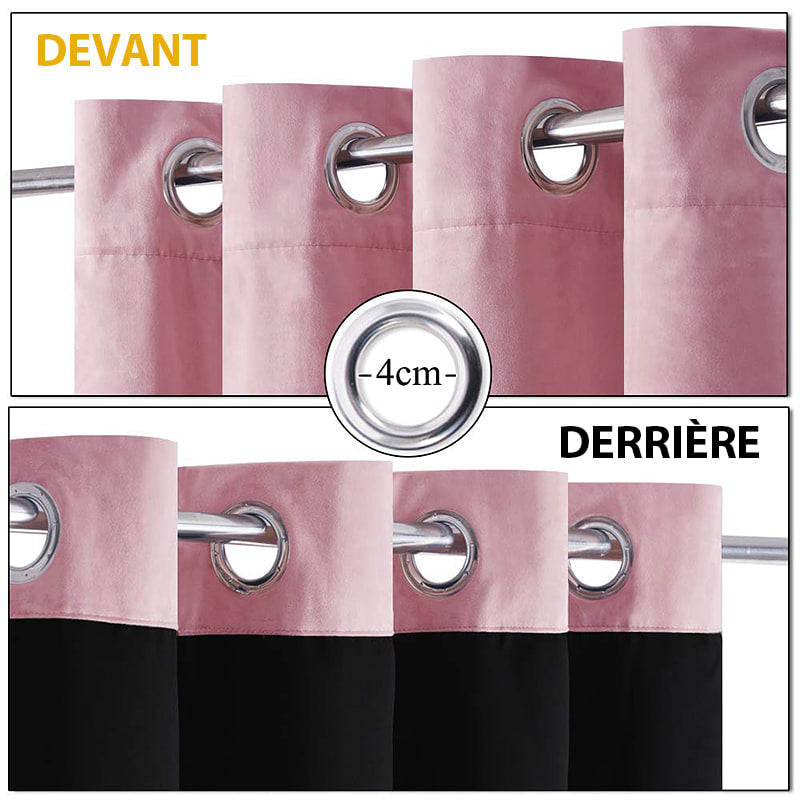 Velvetine – Rideau Thermique Rose Poudré