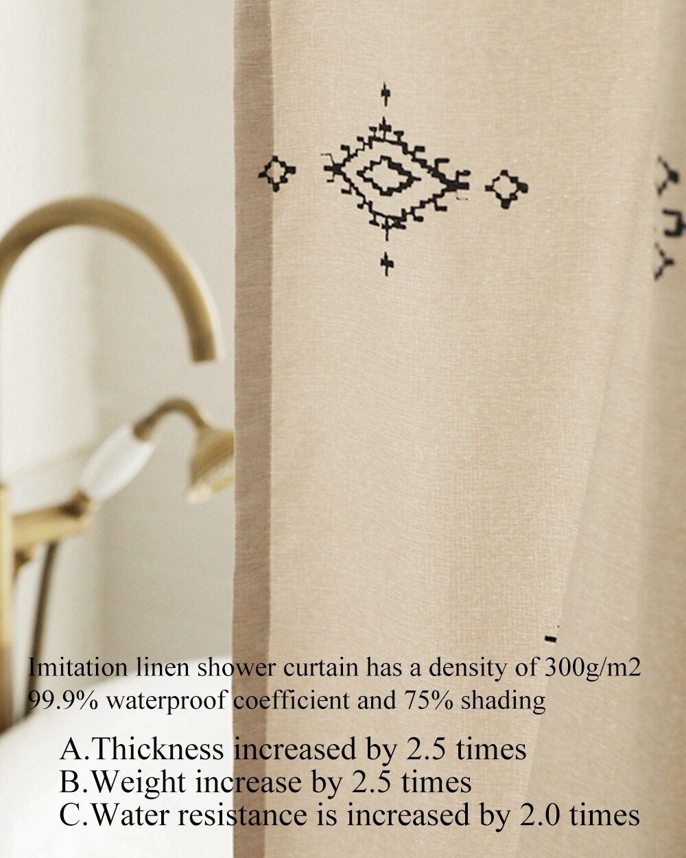 Rideau de Douche Ouzoud Premium