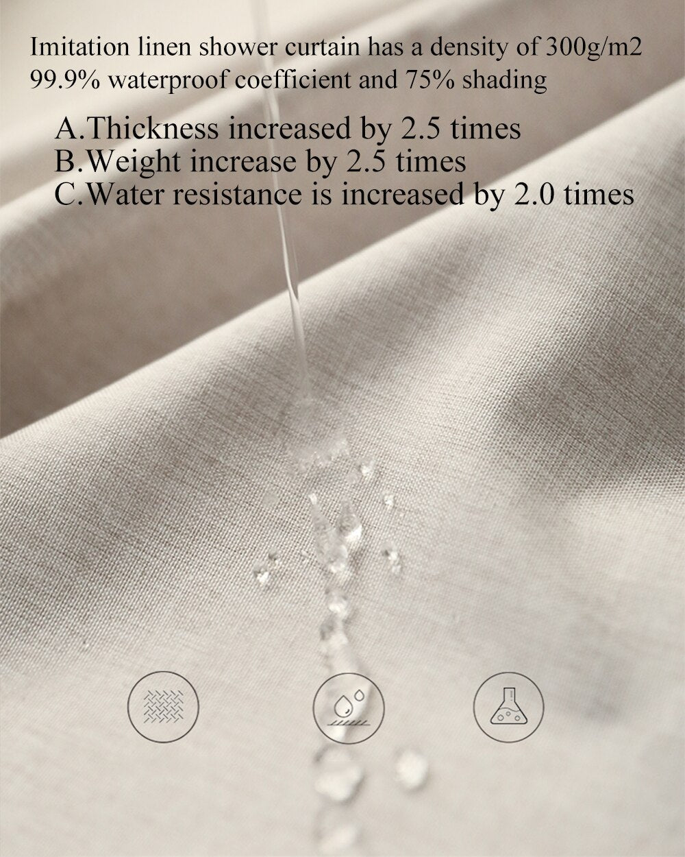 Edessa Rideau de Douche Premium