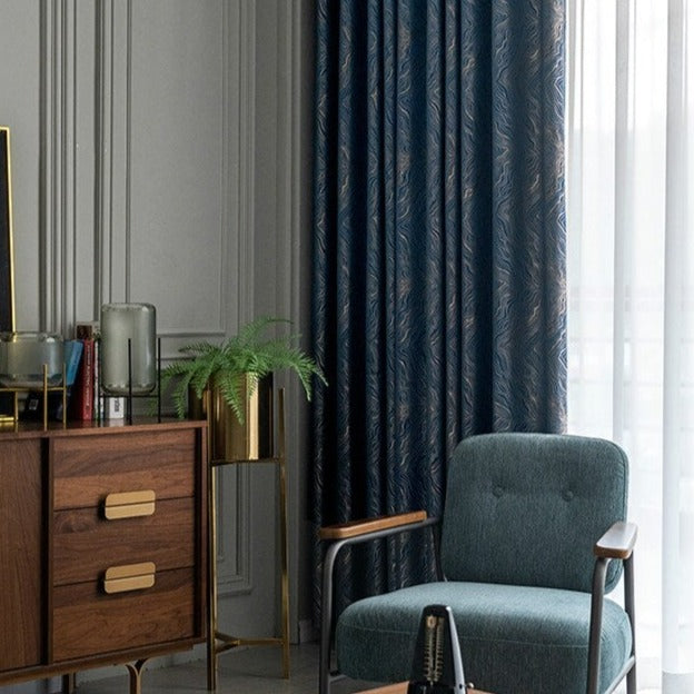 Rideau Occultant Glen Bleu Nuit - Collection Premium