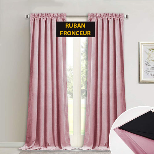 Velvetine – Rideau Thermique Rose Poudré