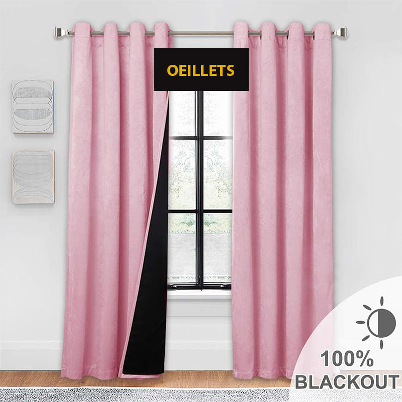 Velvetine – Rideau Thermique Rose Poudré