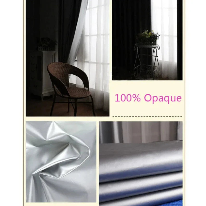 Tissu Occultant Rideau - Black Silver