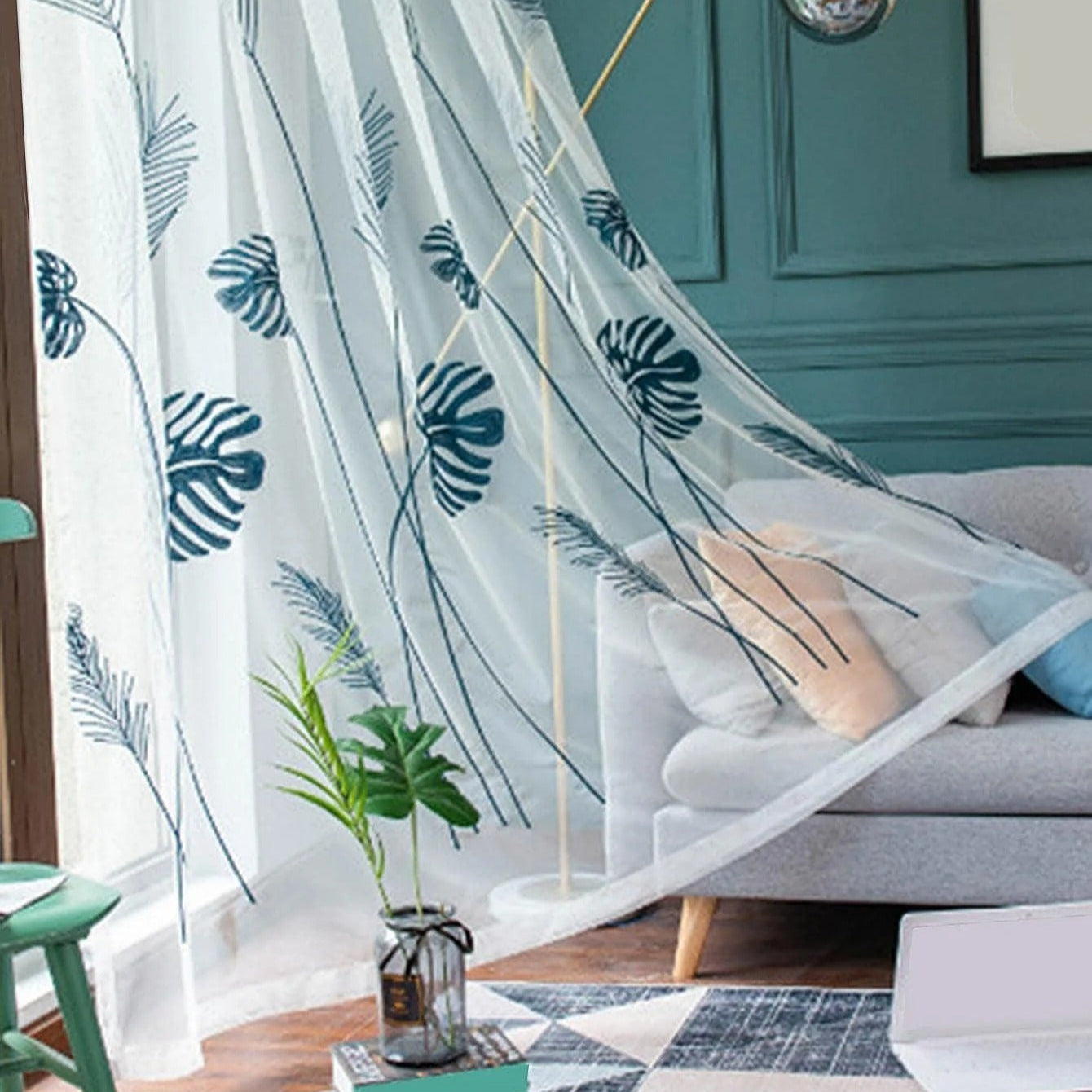 Monistera Rideau Voilage