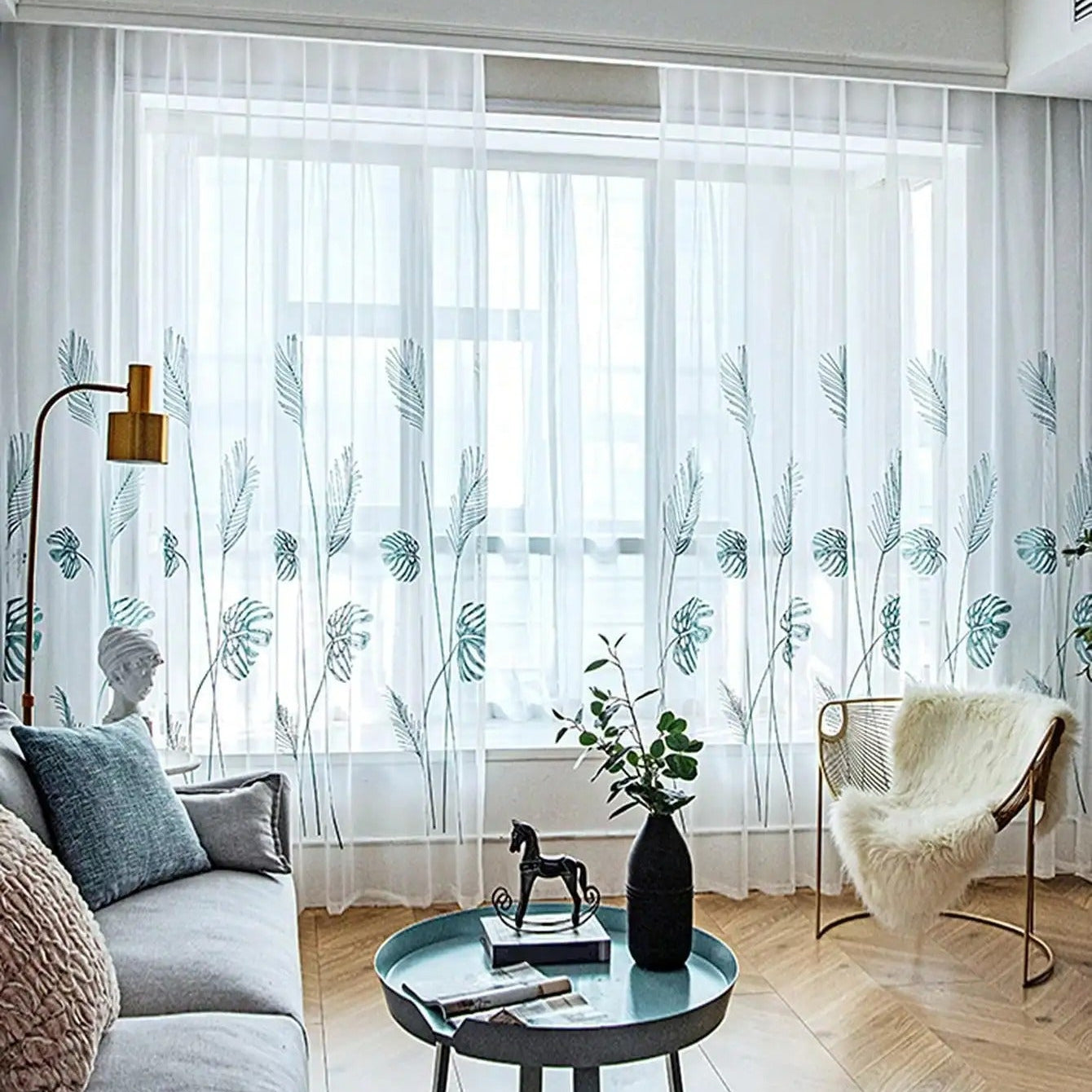 Monistera Rideau Voilage