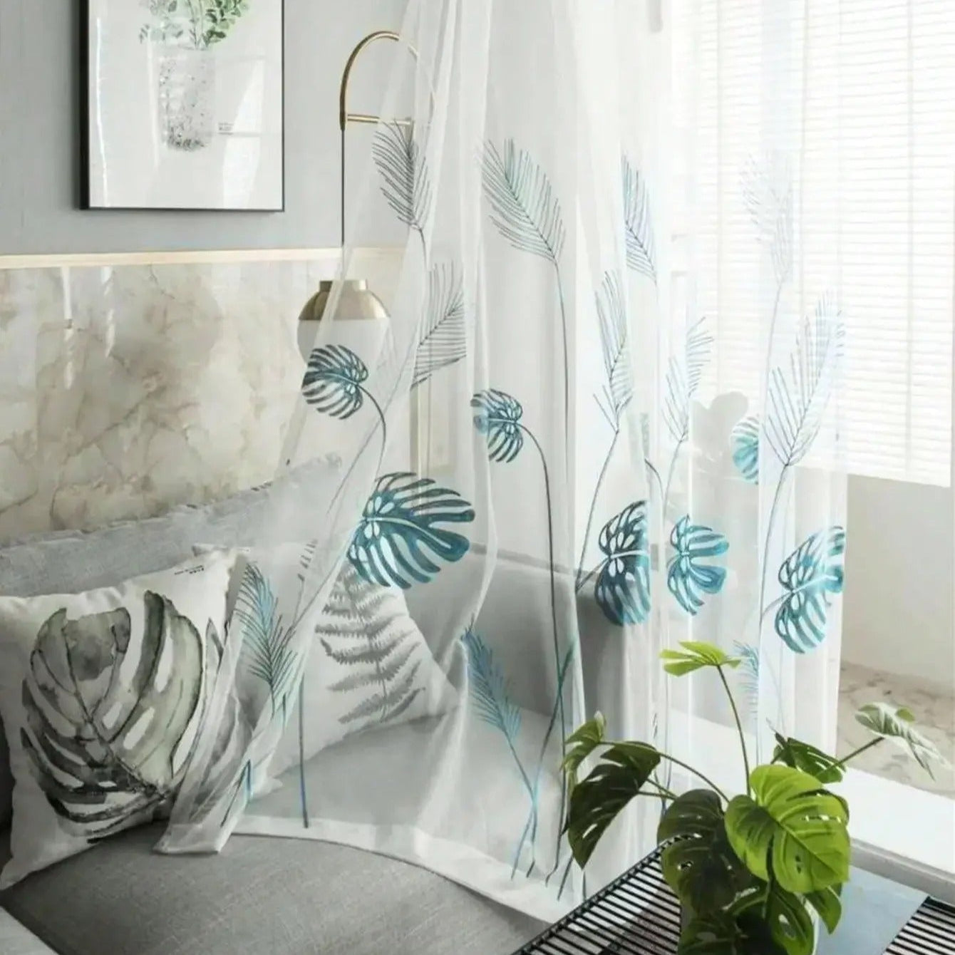 Monistera Rideau Voilage