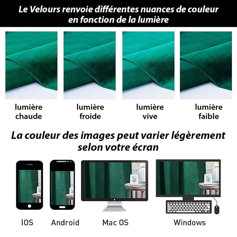 Rideau Isolant Luxe Vert Canard