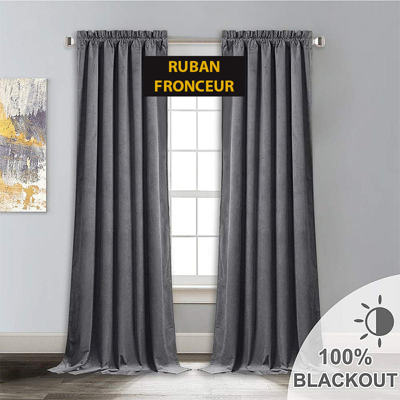 Velvetine: Rideau Occultant Gris Foncé