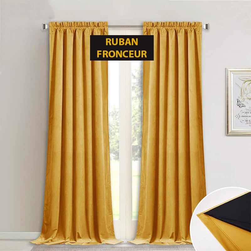 Velvetine Rideau Occultant Jaune Moutarde