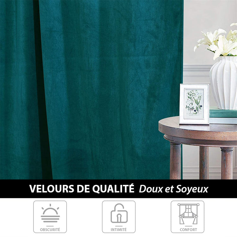 Rideau Thermique Luxe Bleu Canard