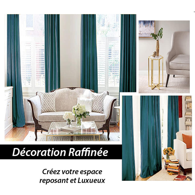 Rideau Thermique Luxe Bleu Canard