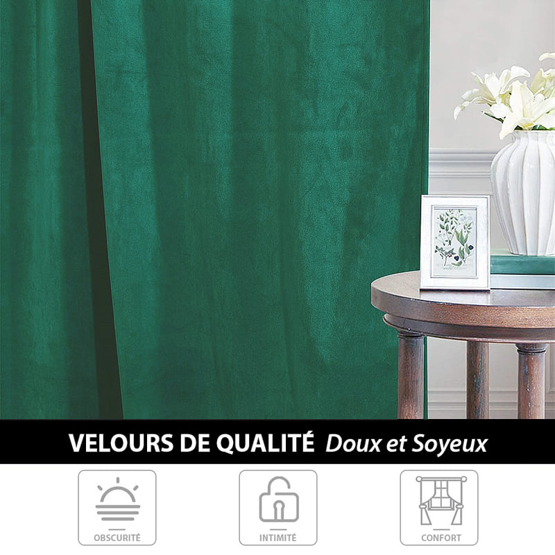 Rideau Isolant Luxe Vert Canard