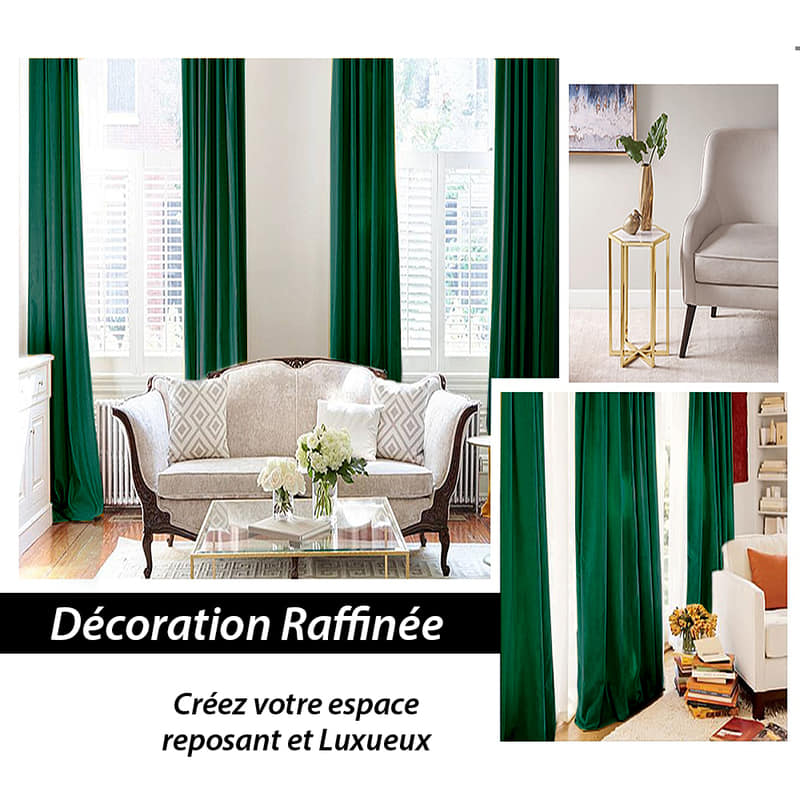 Rideau Isolant Luxe Vert Canard
