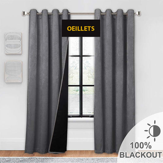 Velvetine Gris — Rideau Thermique