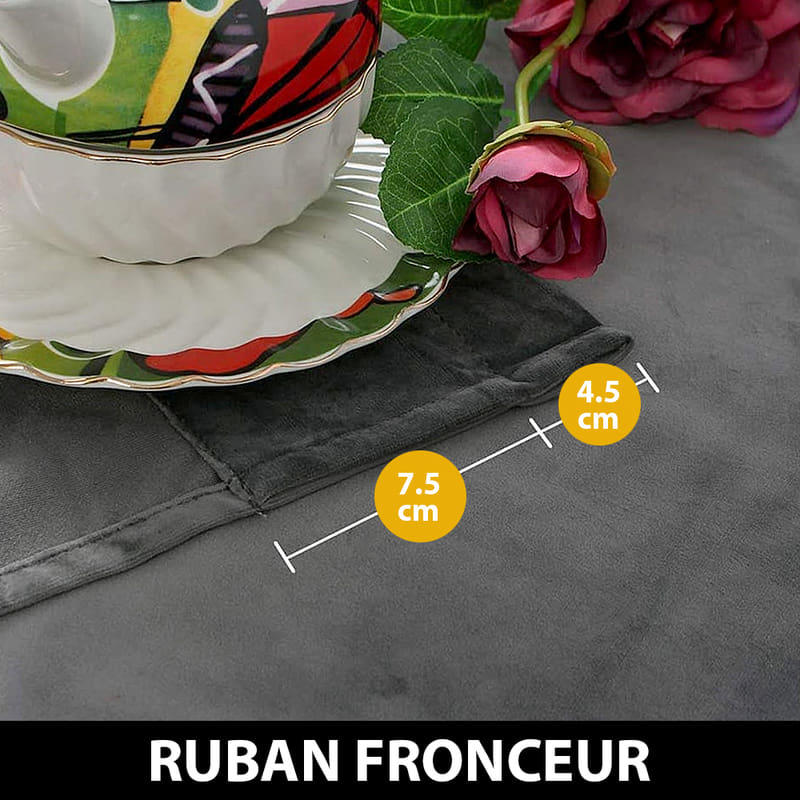 Rideau Occultant Thermique Luxe Gris Foncé