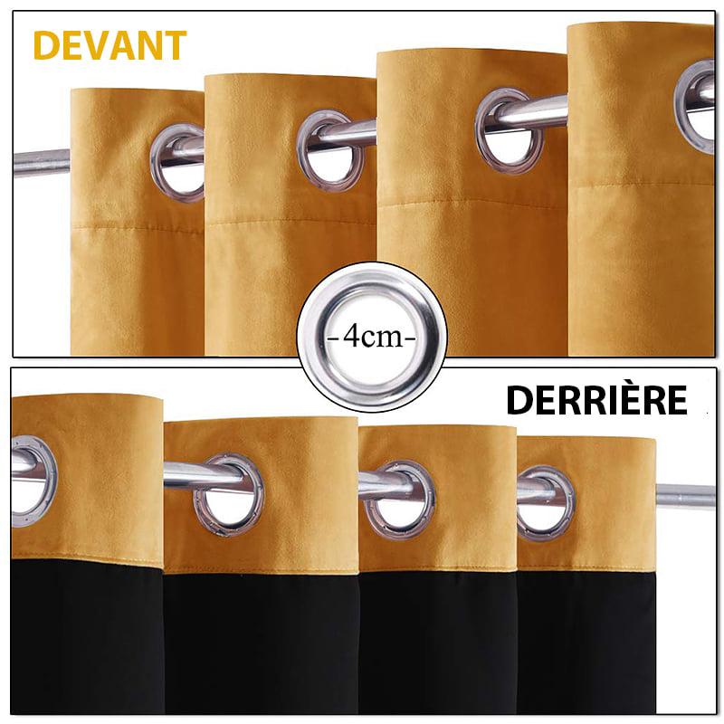 Velvetine Rideau Occultant Jaune Moutarde